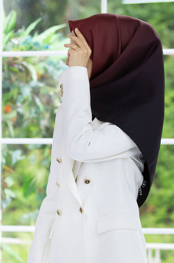 Vissona Degrade Twill İpek Eşarp Bordo