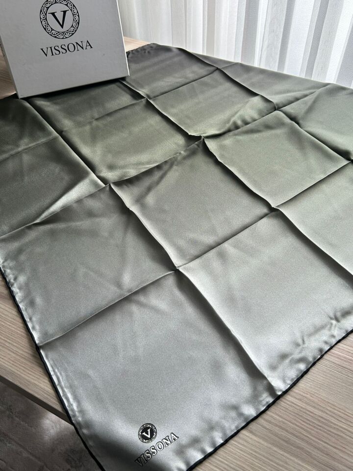 Vissona Degrade Twill İpek Eşarp Haki