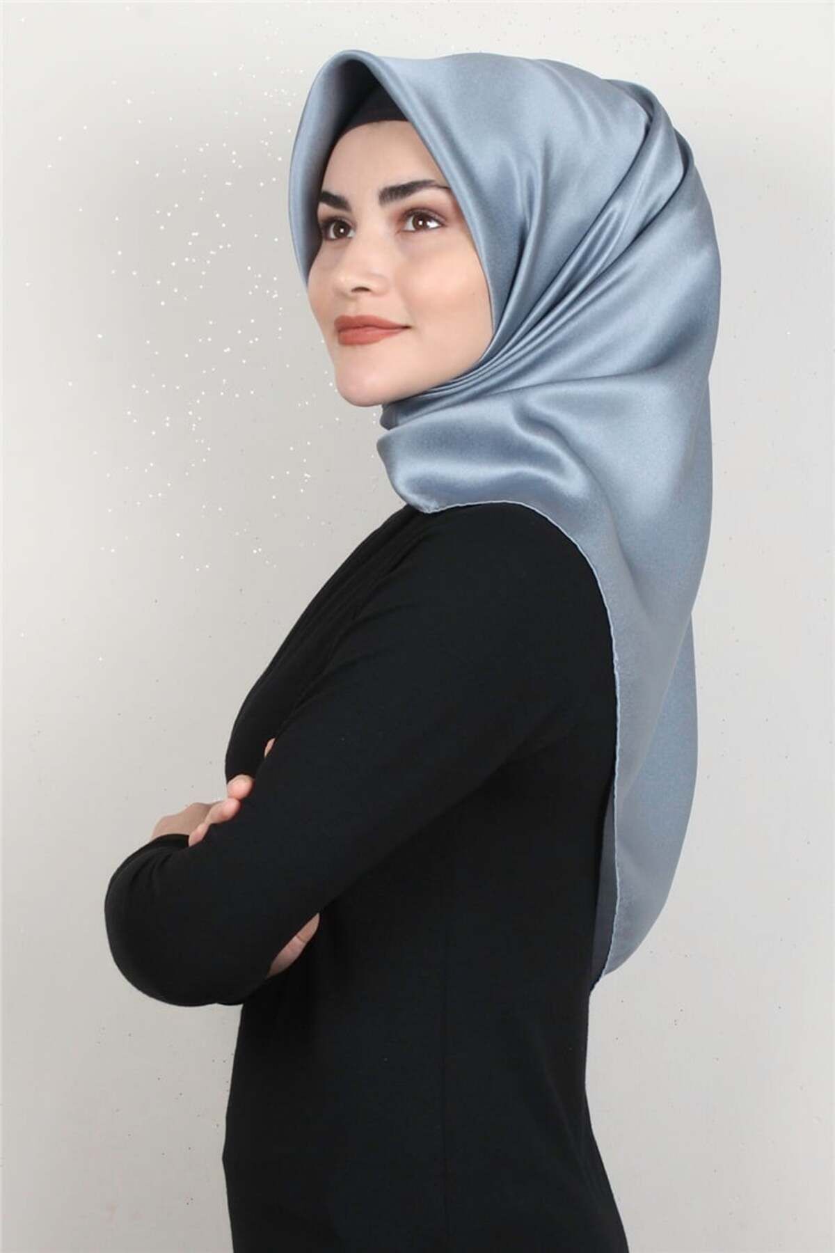 Düz Ipek Eşarp 7747758-324 Buz Mavisi