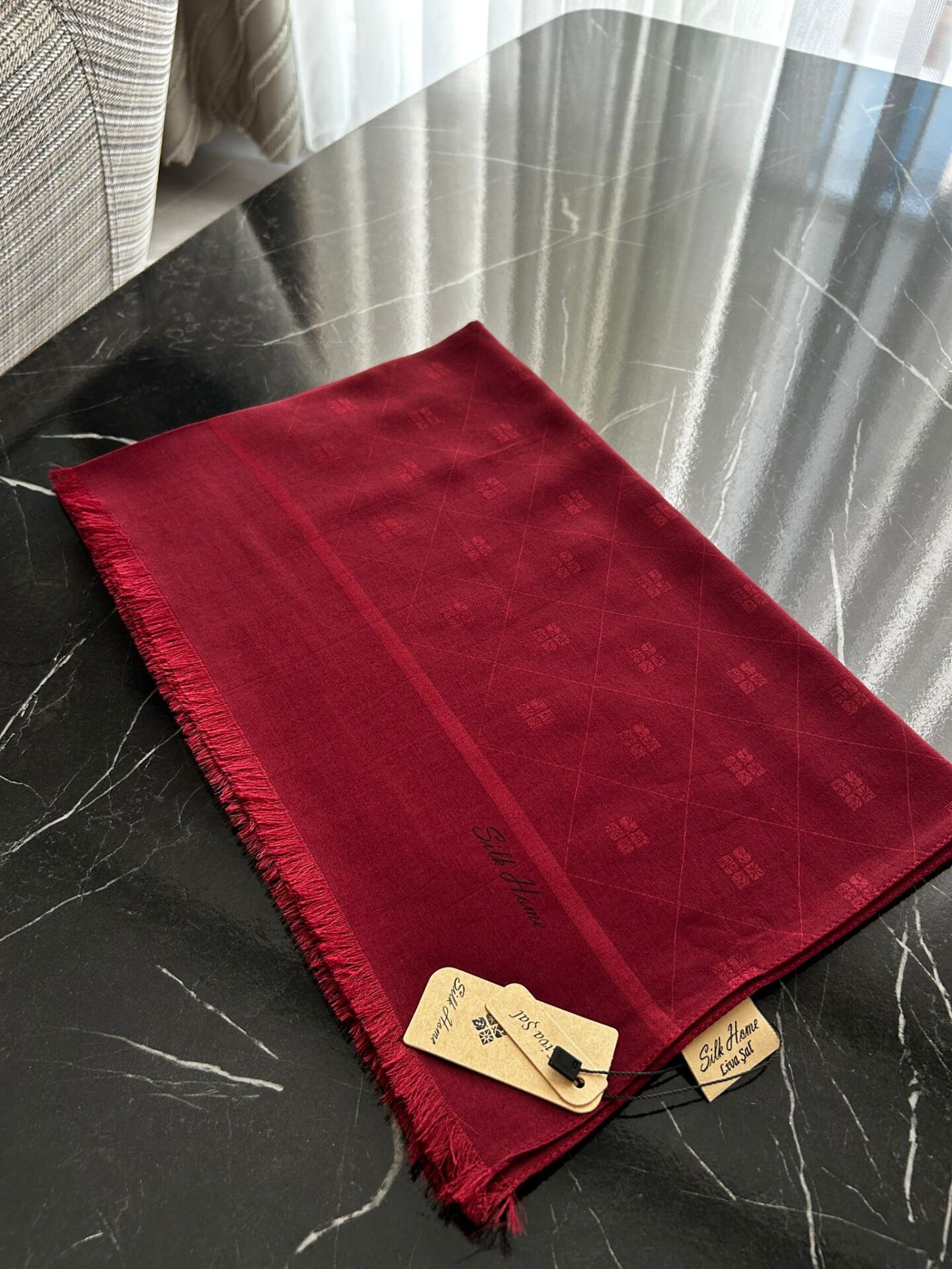 Silk Home Liva Şal Bordo