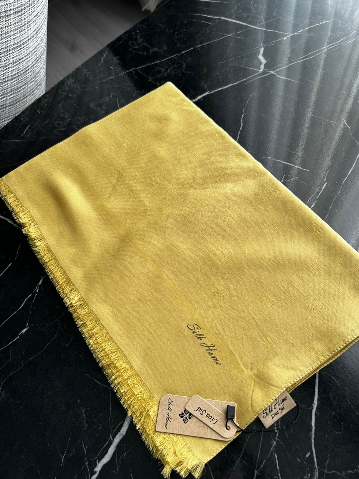 Silk Home Liva Şal Limon Sarısı