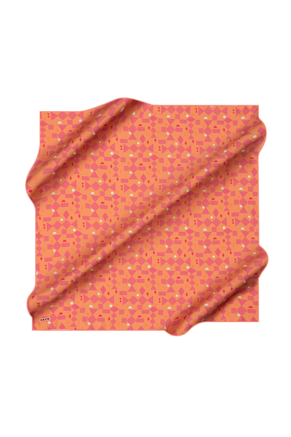 Turuncu 90X90 İpek Krep Saten Eşarp