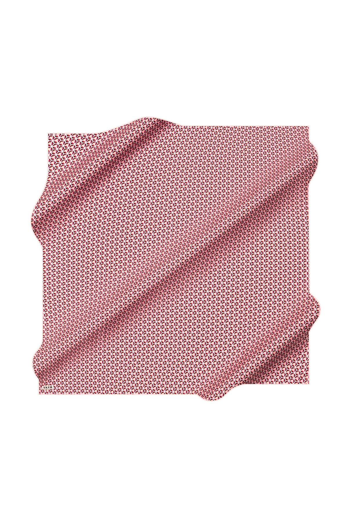 Koyu Pembe 90X90 İpek Krep Saten Eşarp