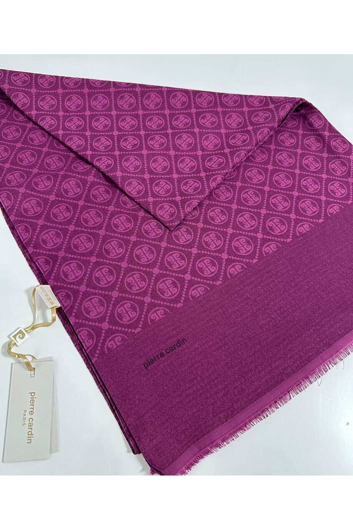 Elegans Monogram Şal-75 X 190-090700-994 Fuşya