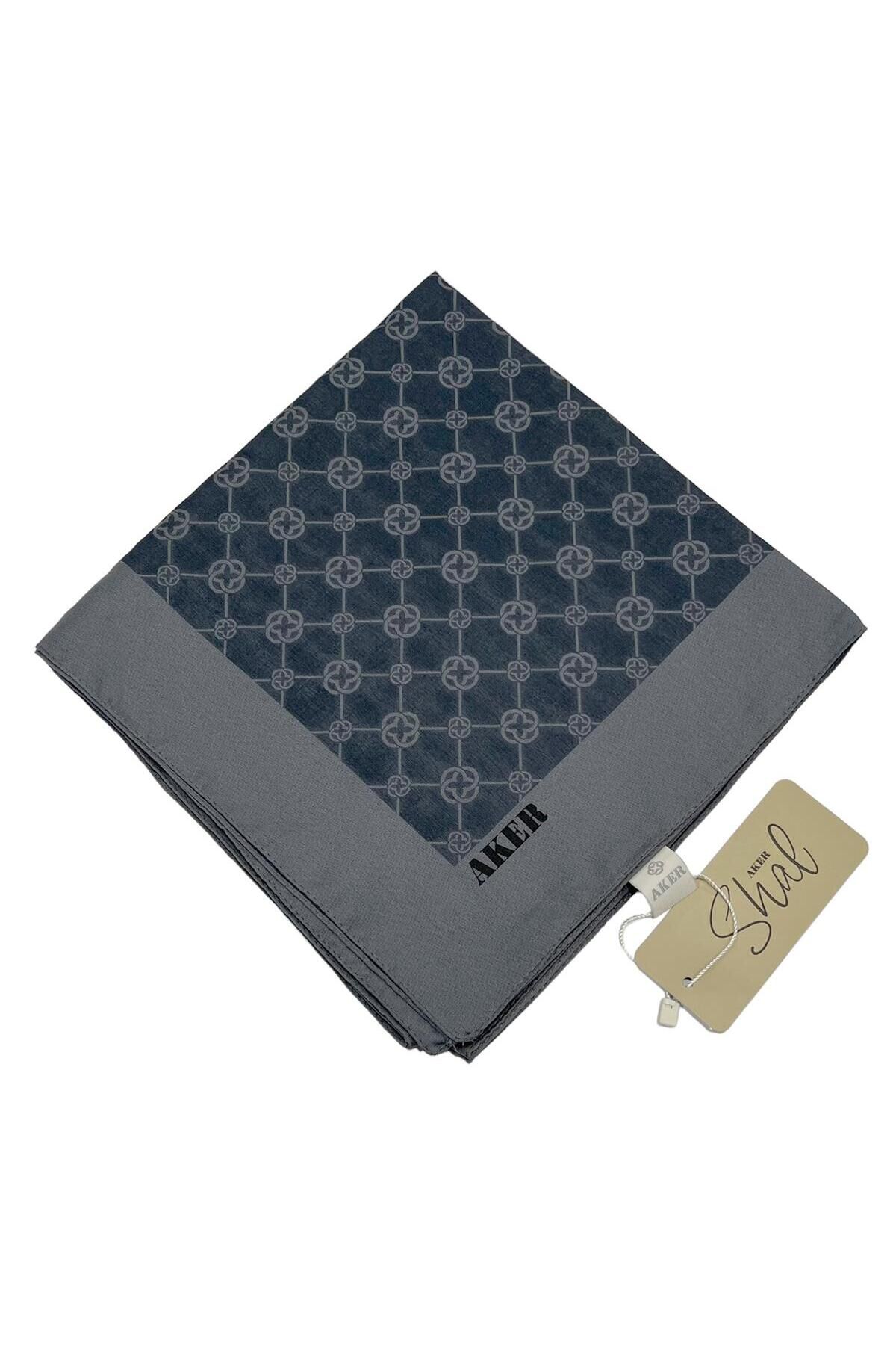 Elegance Monogram Eşarp - Antrasit 975