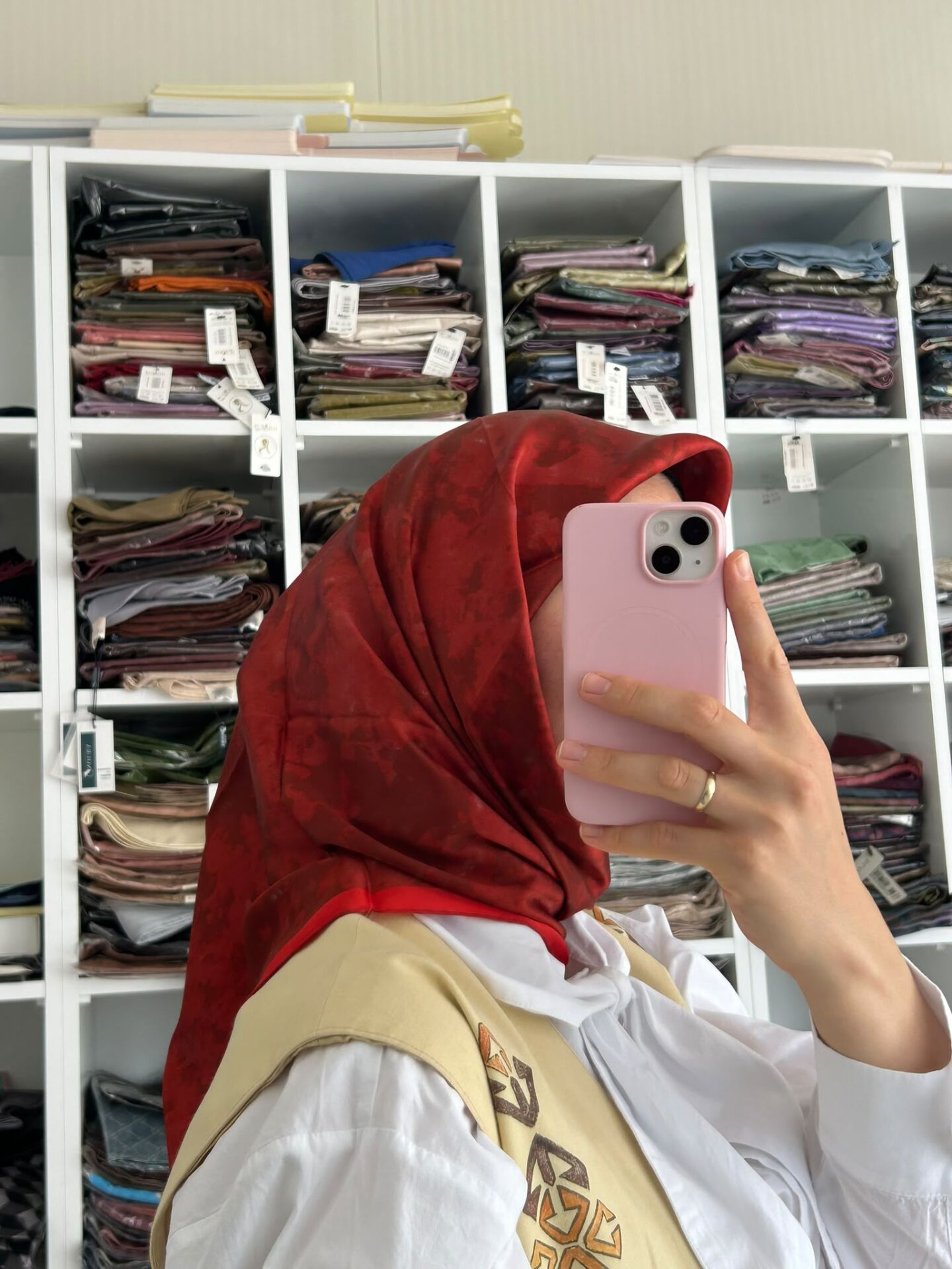 Aker Bulut Desen Sura İpek Eşarp 7208701-344