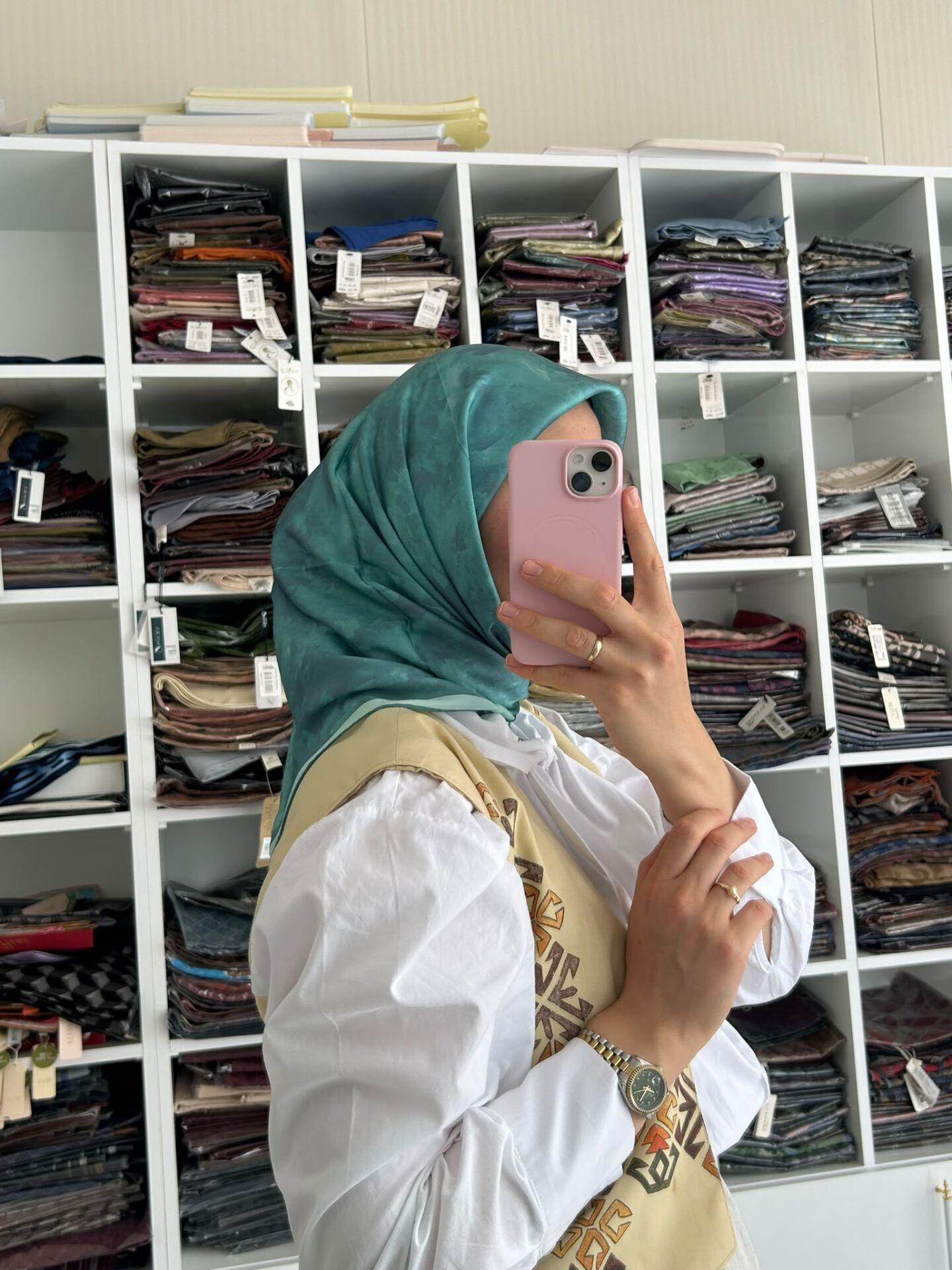 Aker Bulut Desen Sura İpek Eşarp 7208701-350