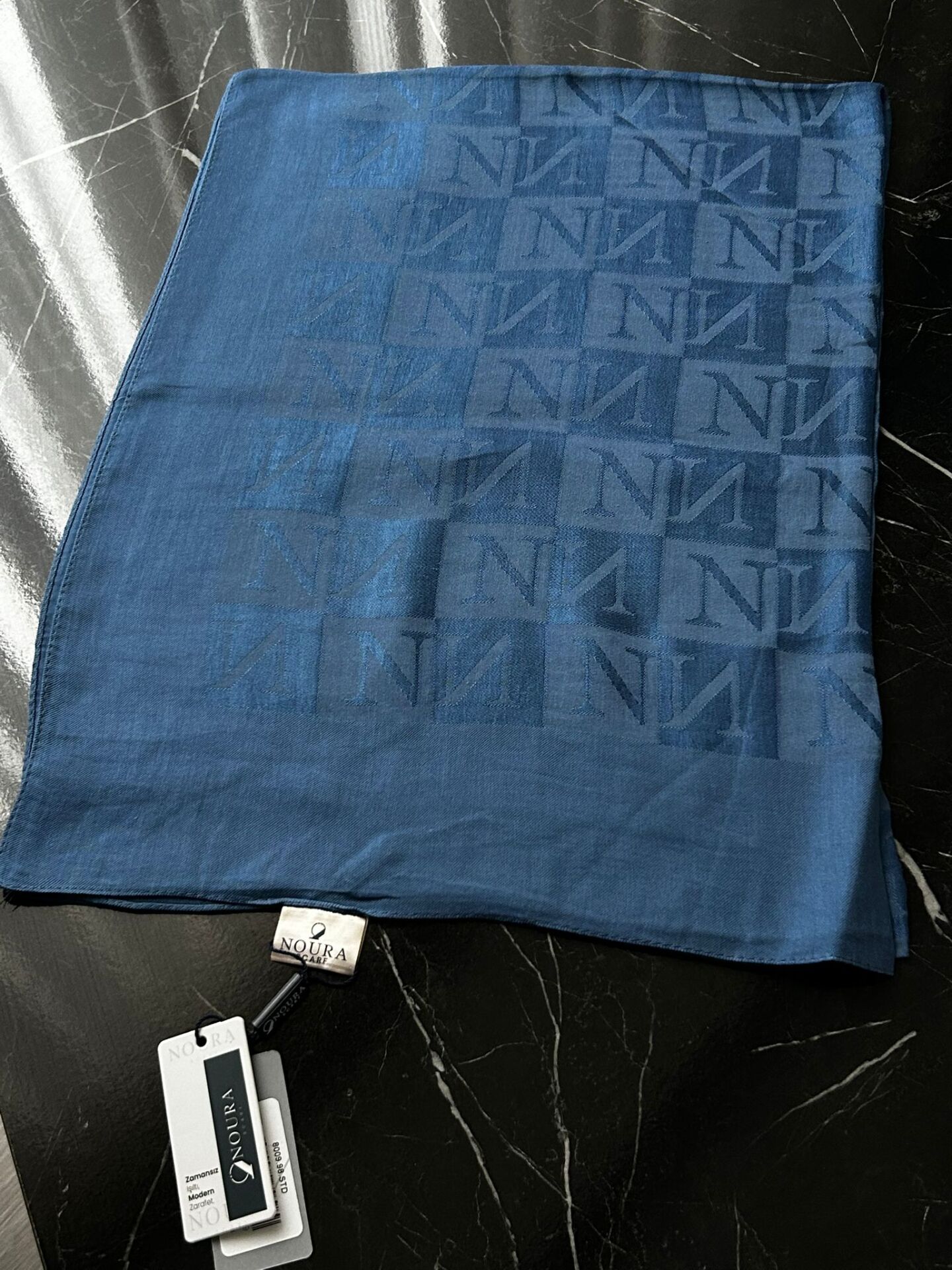 Noura Scarf Diamond Pamira Şal İndigo