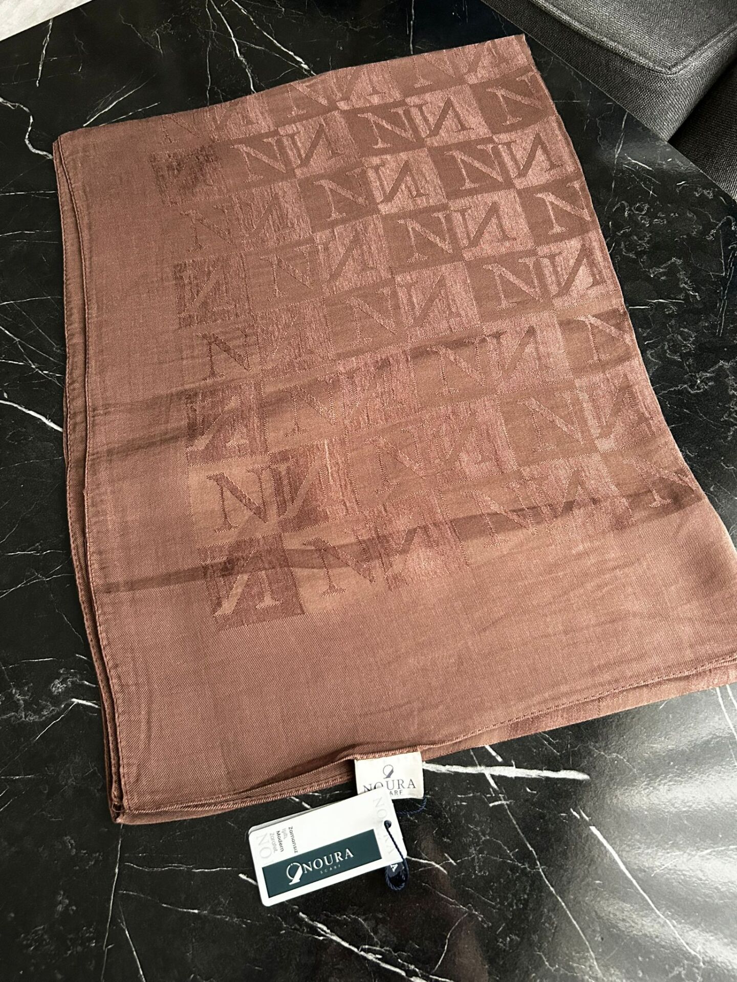 Noura Scarf Diamond Pamira Şal Koyu Vizon