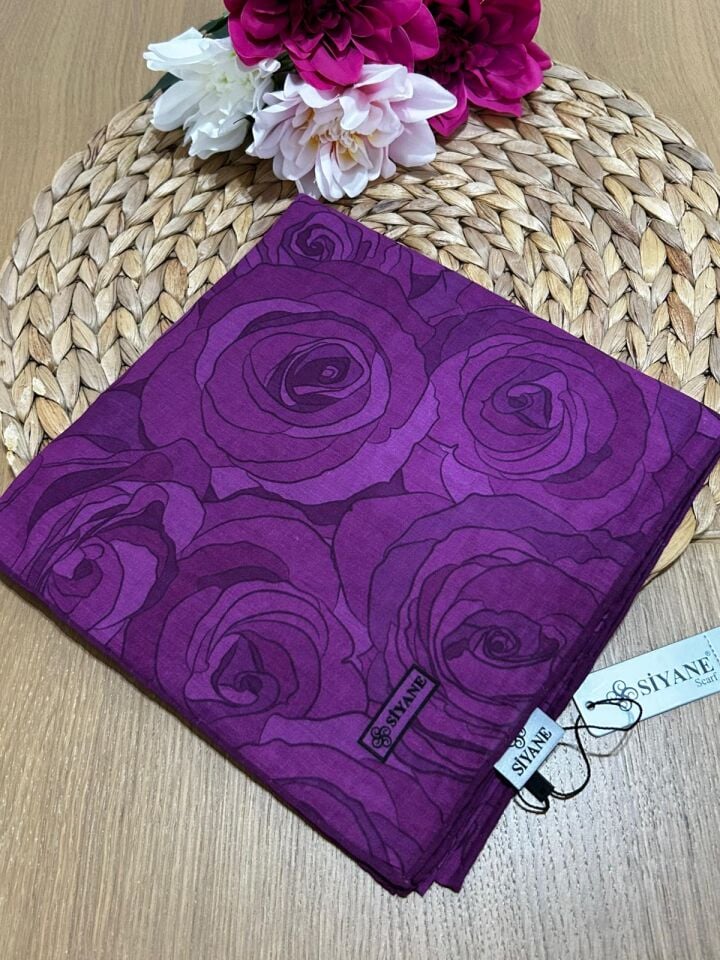Siyane Scarf Gül Desen Eşarp 04