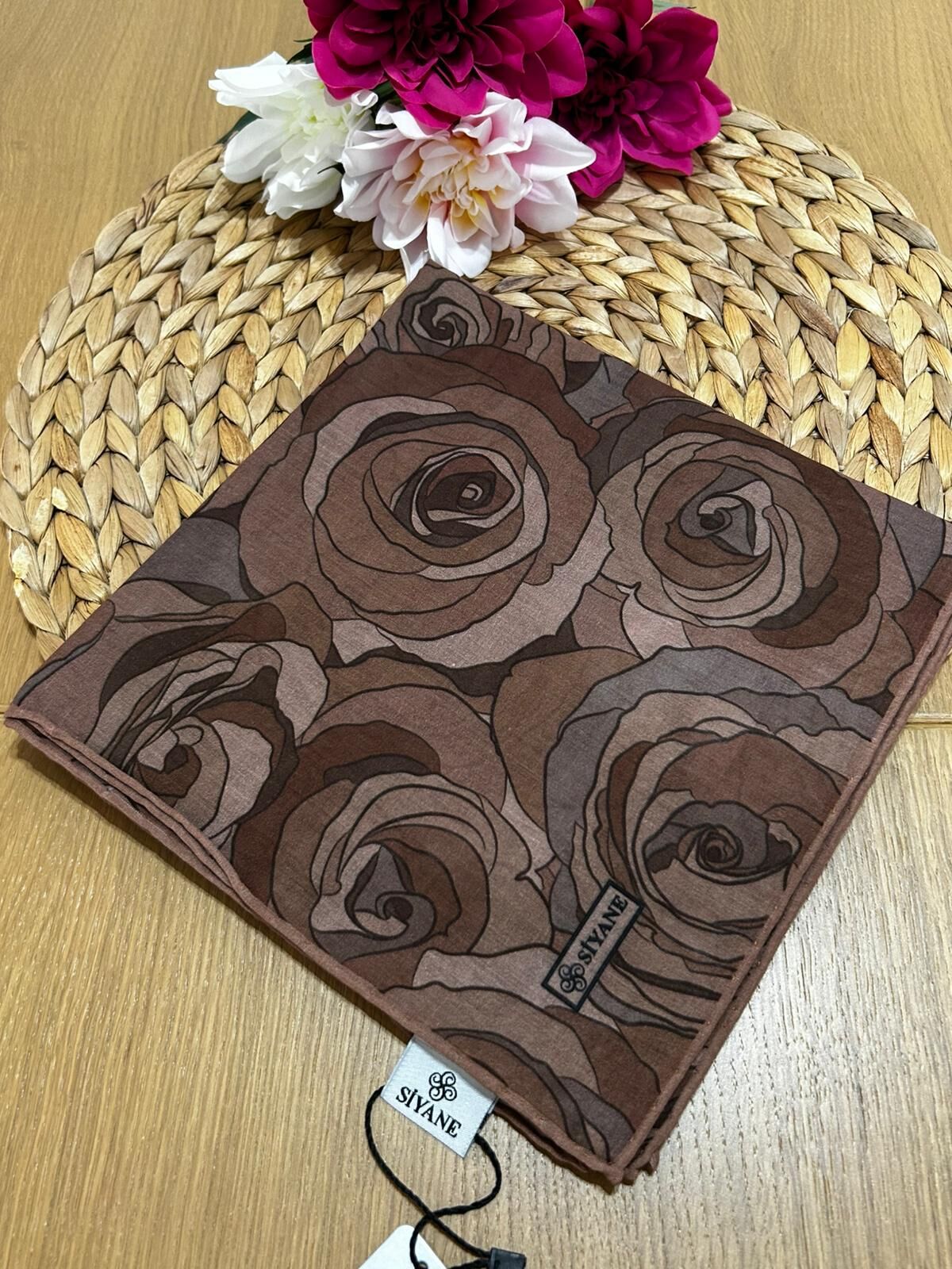 Siyane Scarf Gül Desen Eşarp 05