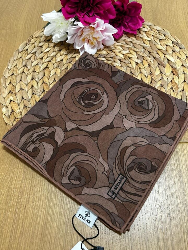 Siyane Scarf Gül Desen Eşarp 05