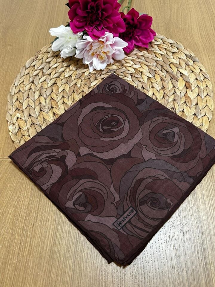 Siyane Scarf Gül Desen Eşarp 06