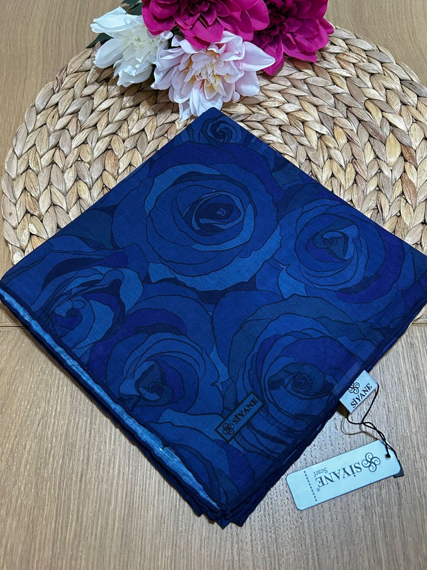 Siyane Scarf Gül Desen Eşarp 09