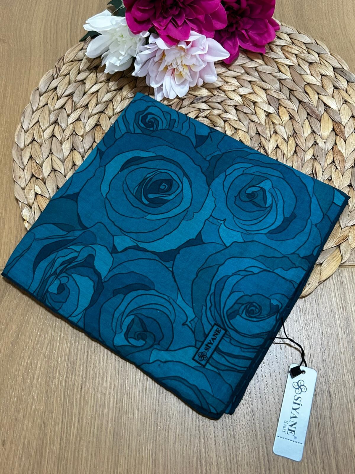 Siyane Scarf Gül Desen Eşarp 12