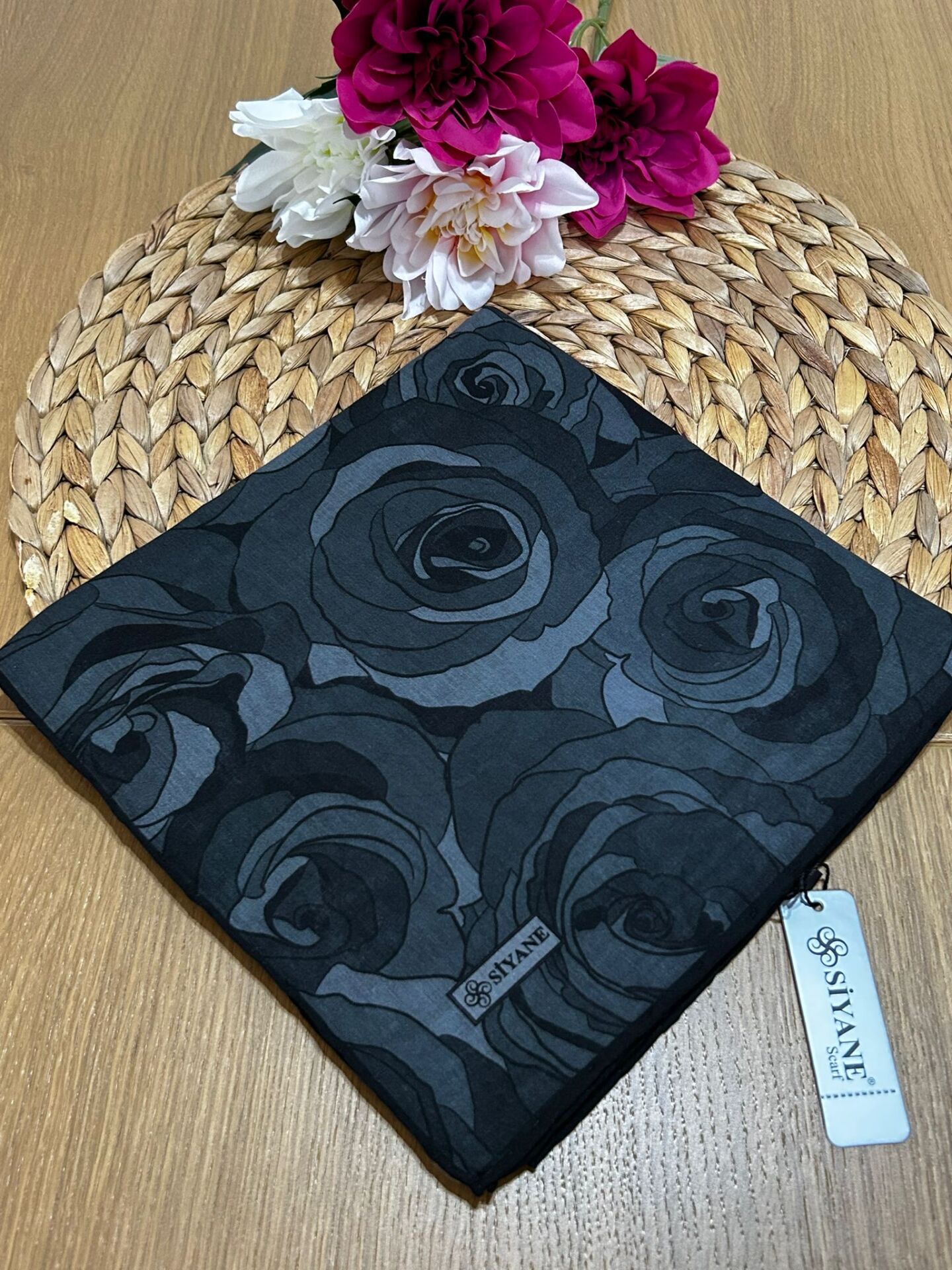 Siyane Scarf Gül Desen Eşarp 14