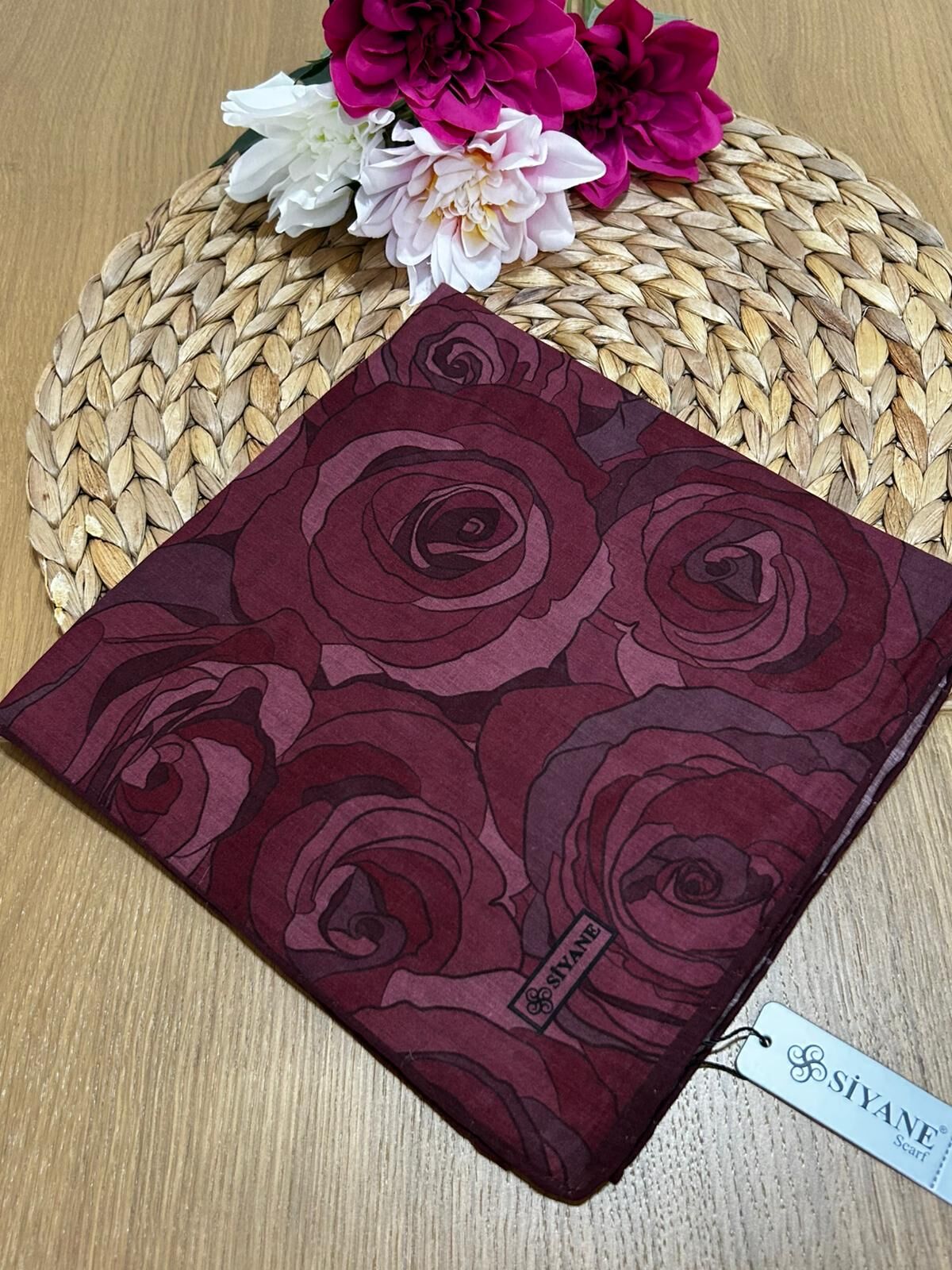 Siyane Scarf Gül Desen Eşarp 16