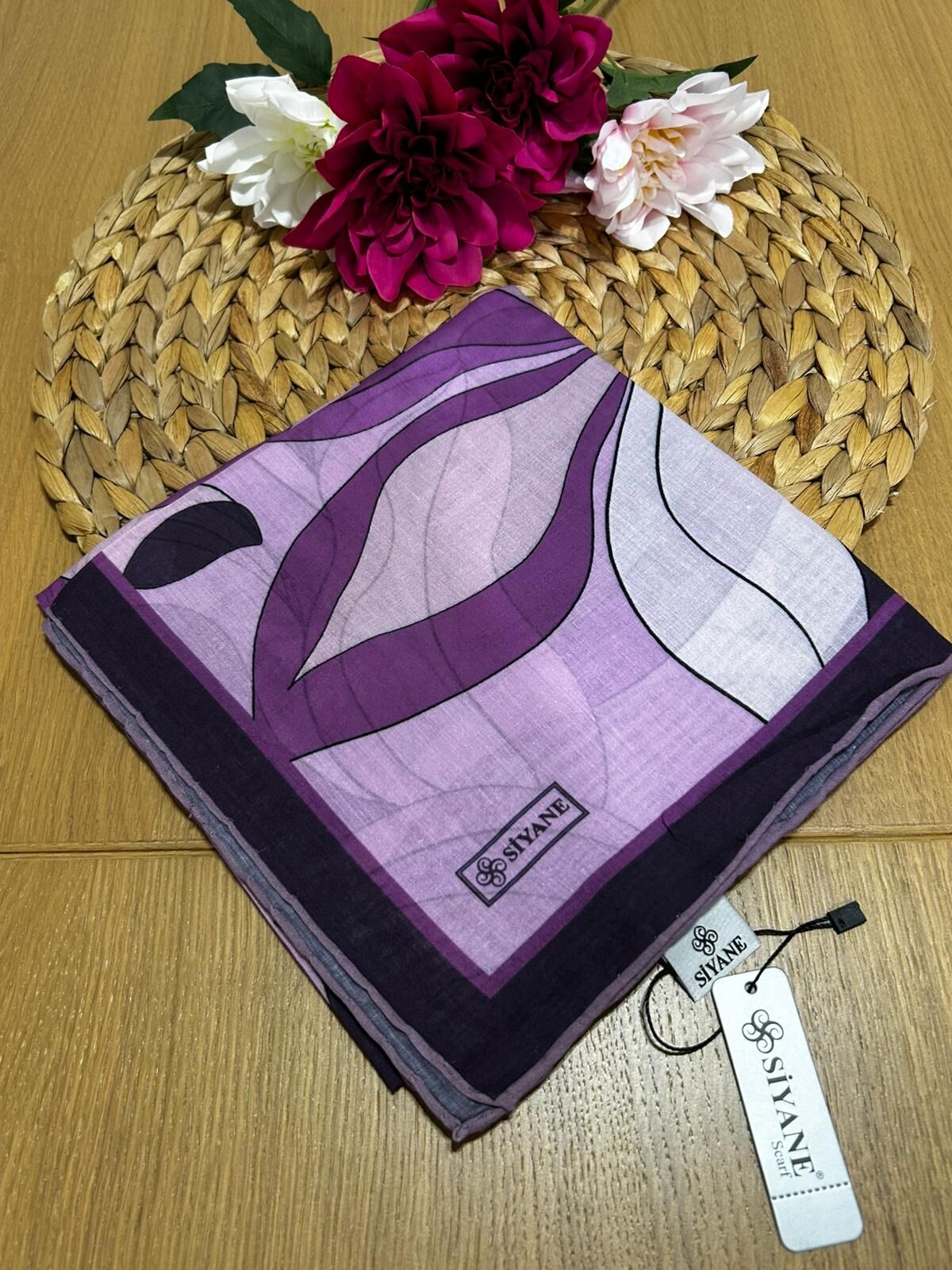 Siyane Scarf Naturel Desen Eşarp 02