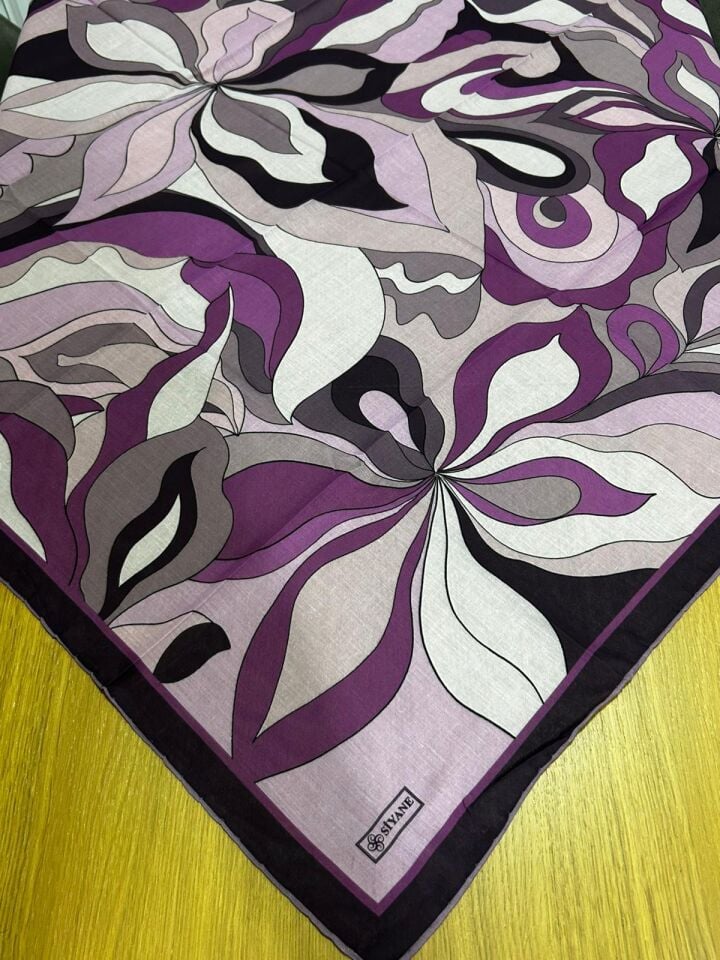 Siyane Scarf Naturel Desen Eşarp 02