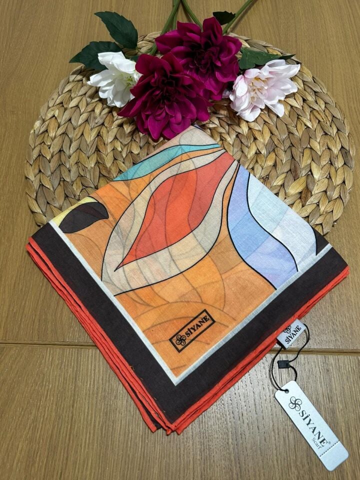 Siyane Scarf Naturel Desen Eşarp 03