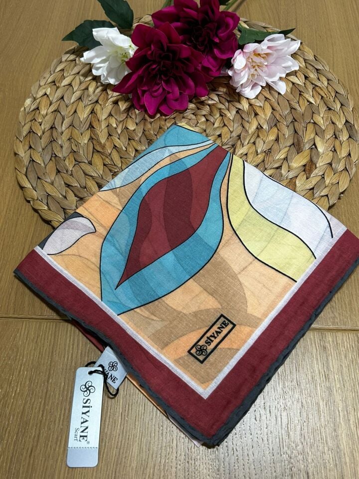 Siyane Scarf Naturel Desen Eşarp 04