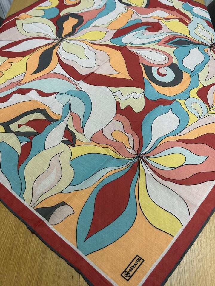 Siyane Scarf Naturel Desen Eşarp 04