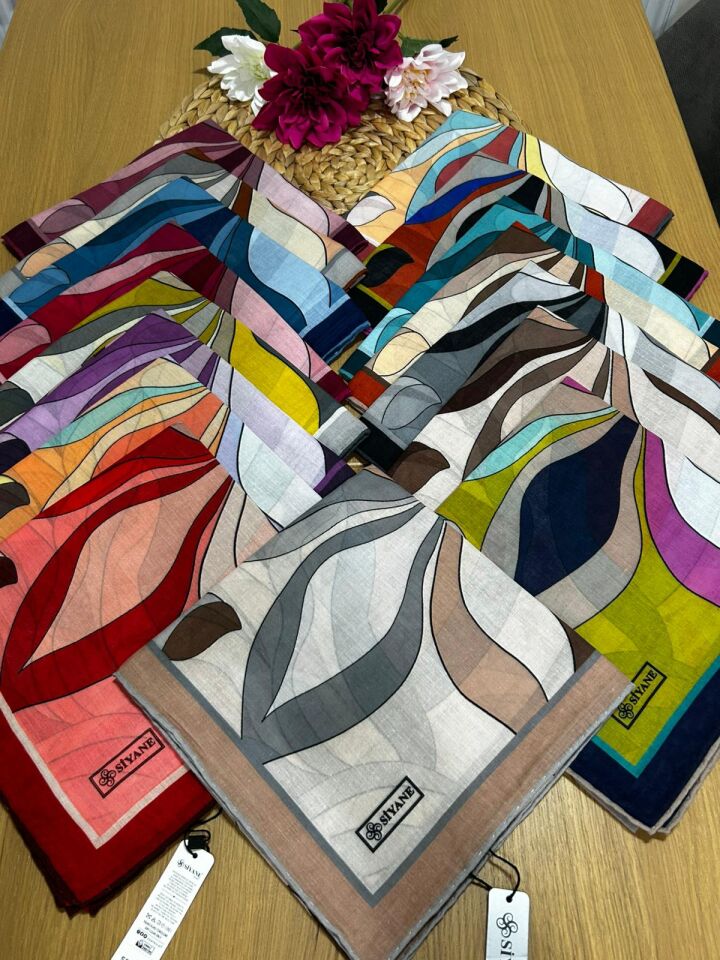 Siyane Scarf Naturel Desen Eşarp 05