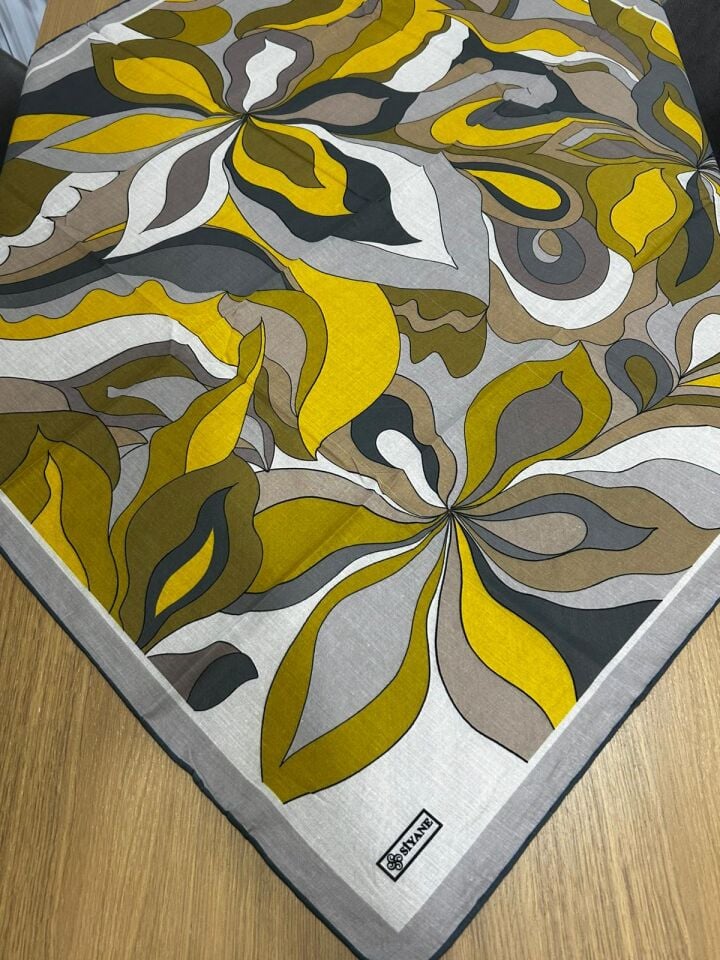 Siyane Scarf Naturel Desen Eşarp 08