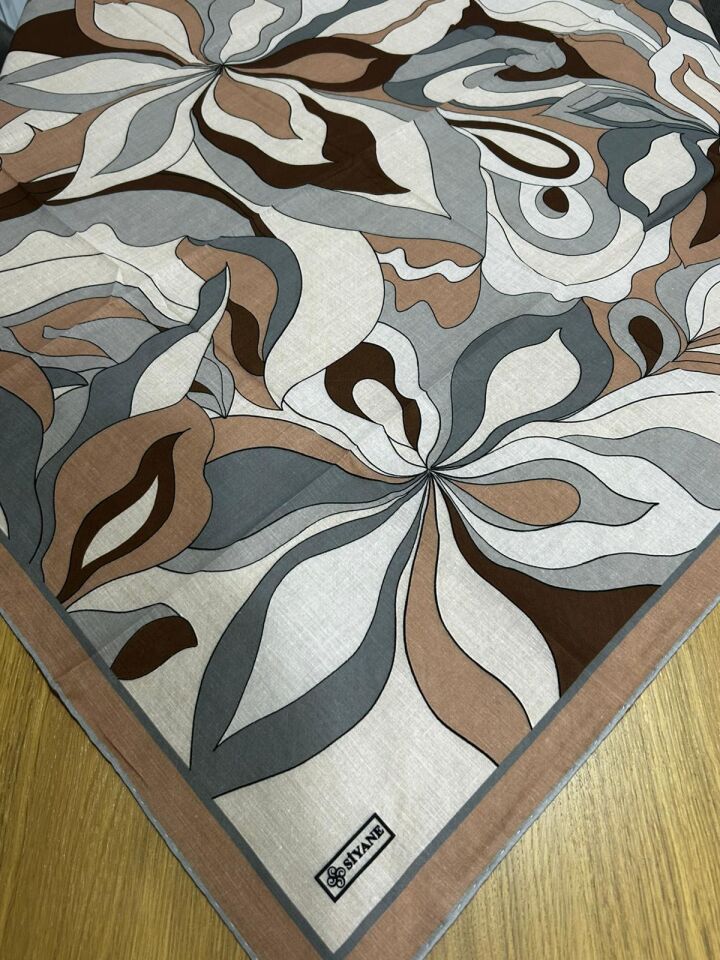 Siyane Scarf Naturel Desen Eşarp 09