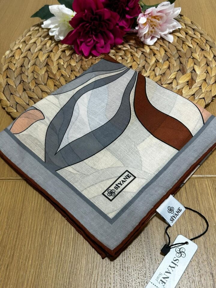Siyane Scarf Naturel Desen Eşarp 12