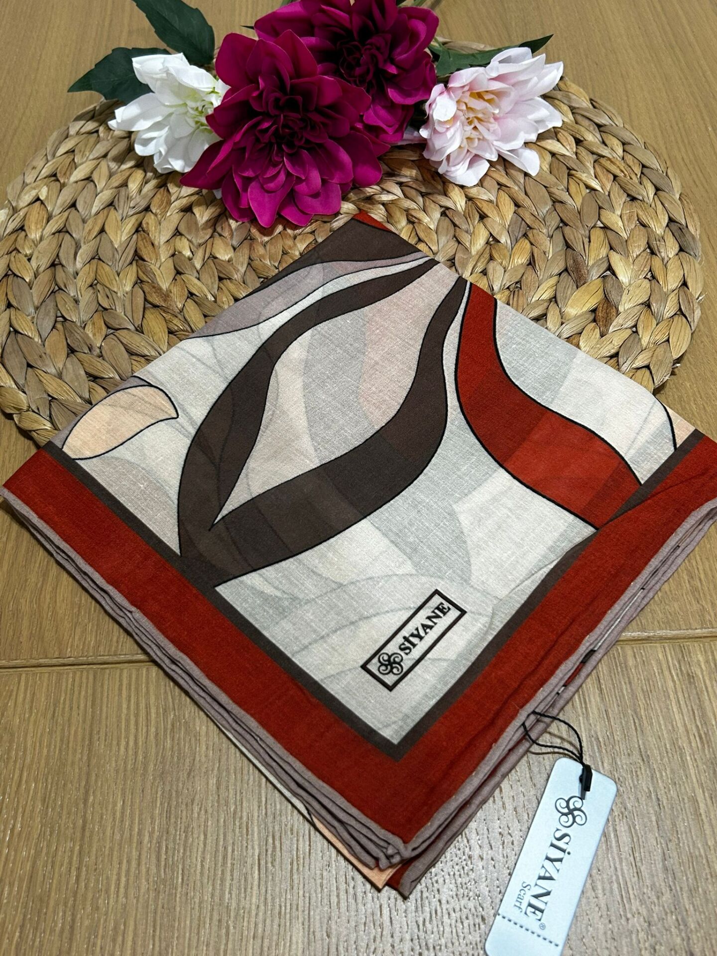 Siyane Scarf Naturel Desen Eşarp 14