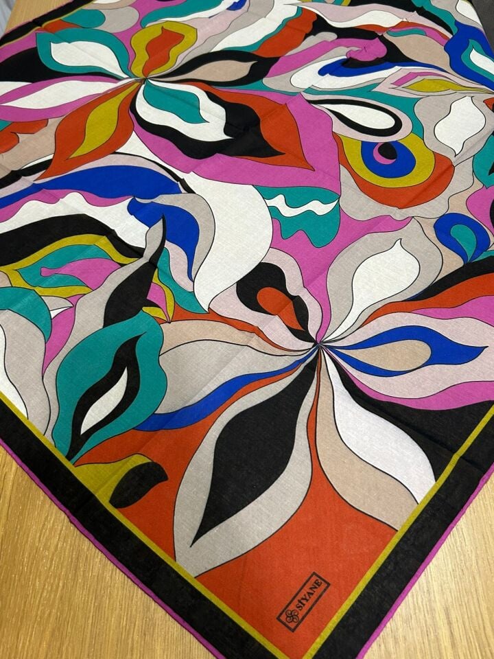 Siyane Scarf Naturel Desen Eşarp 15