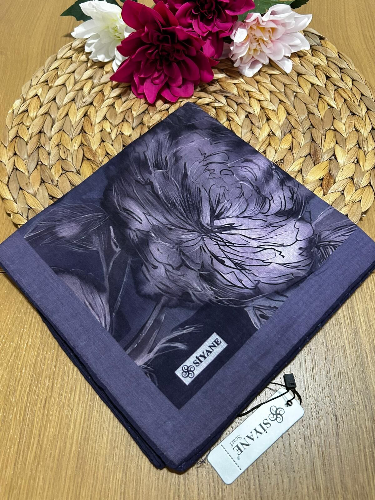 Siyane Scarf Lotus Desen Eşarp 01