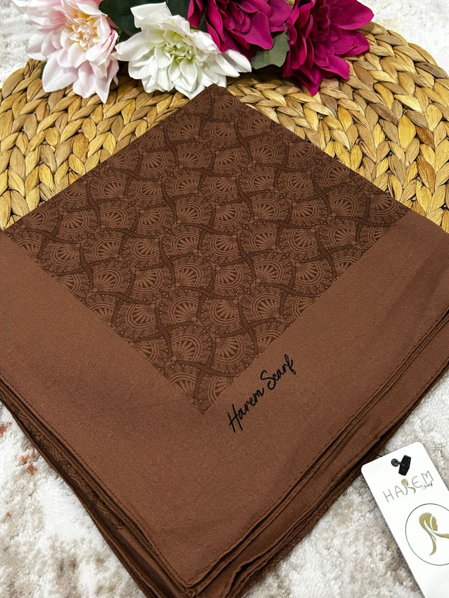 Harem Scarf Gold Sahra Eşarp Çikolata