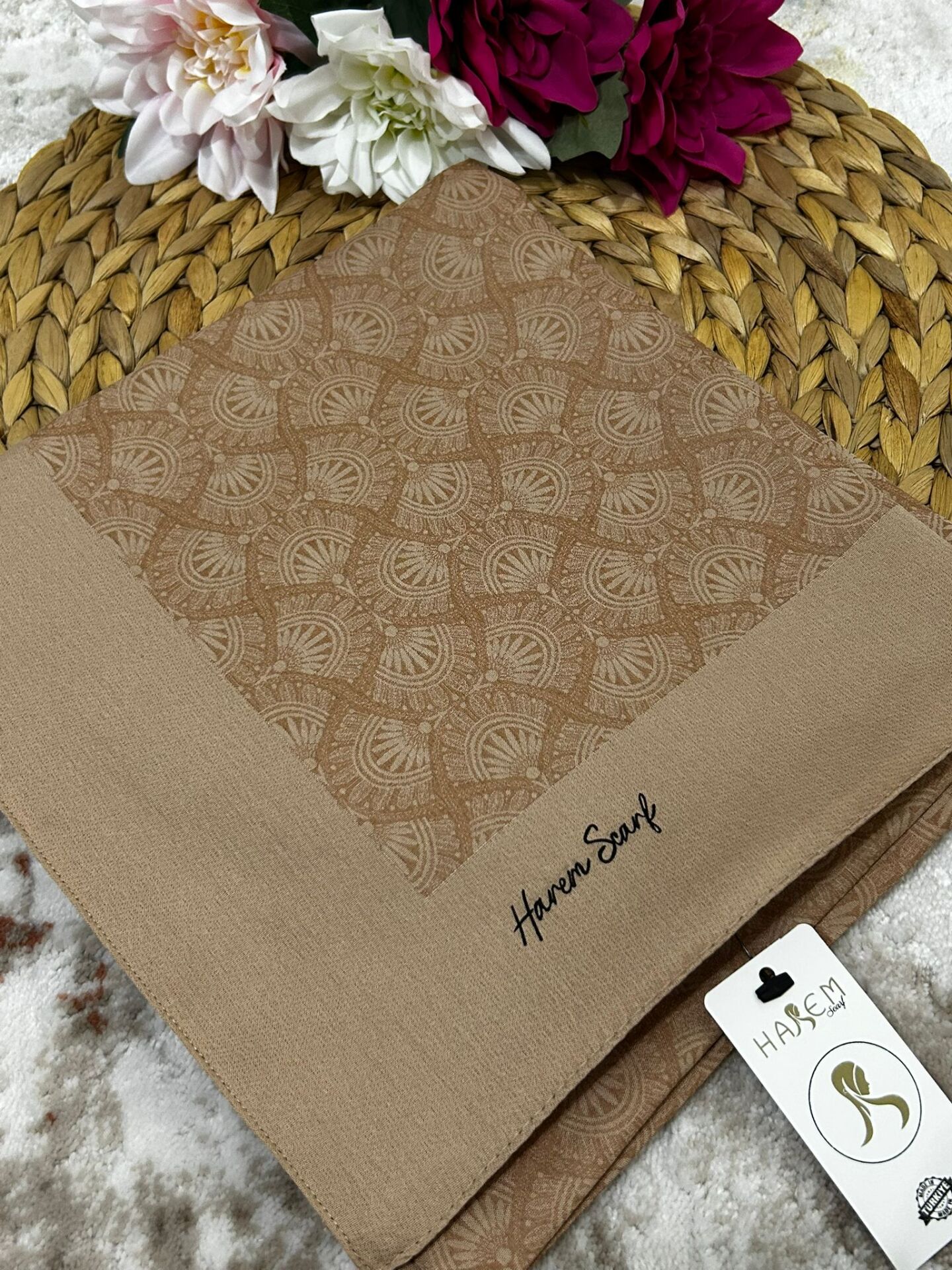 Harem Scarf Gold Sahra Eşarp Mocha