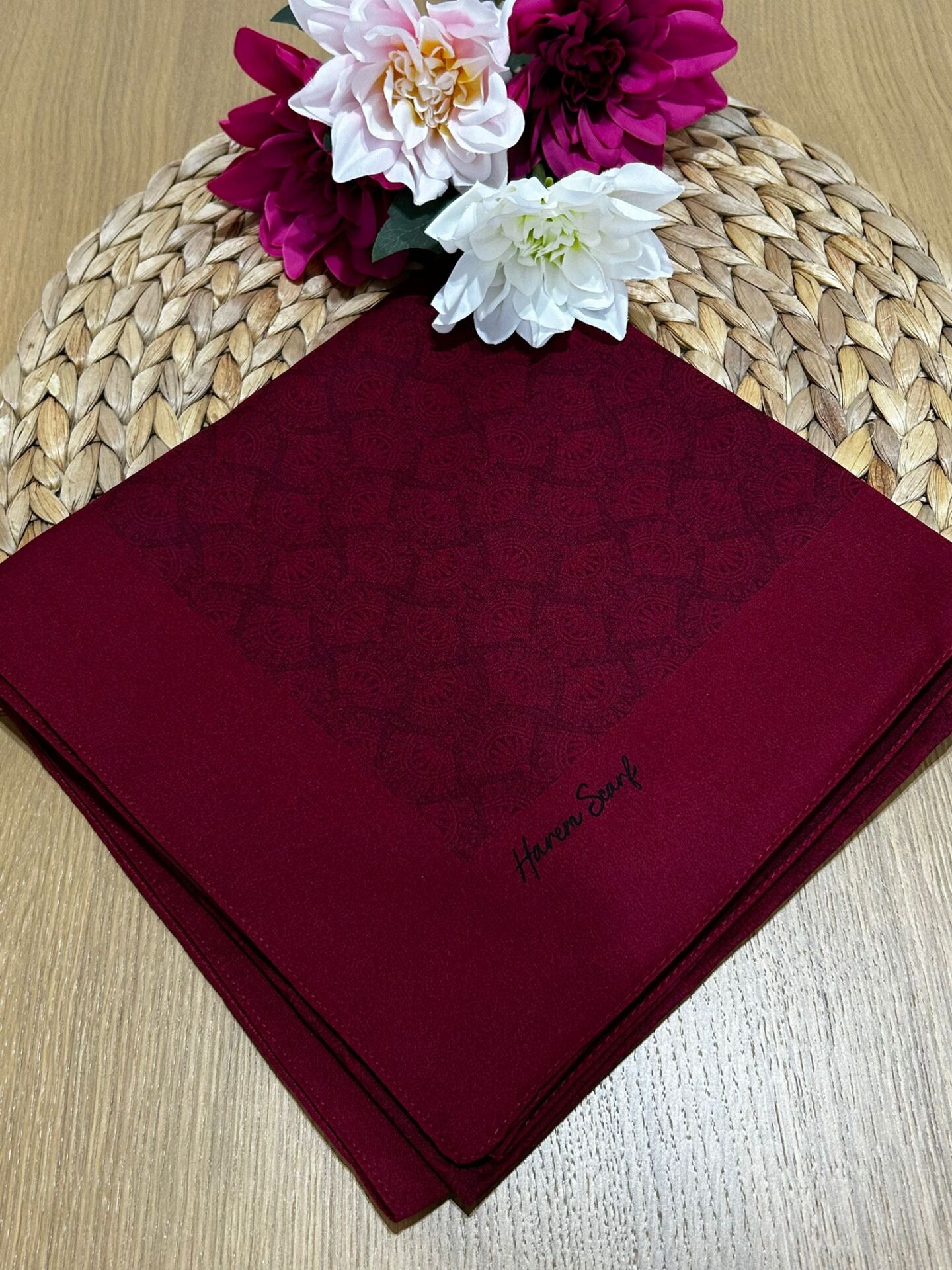 Harem Scarf Gold Sahra Eşarp Bordo