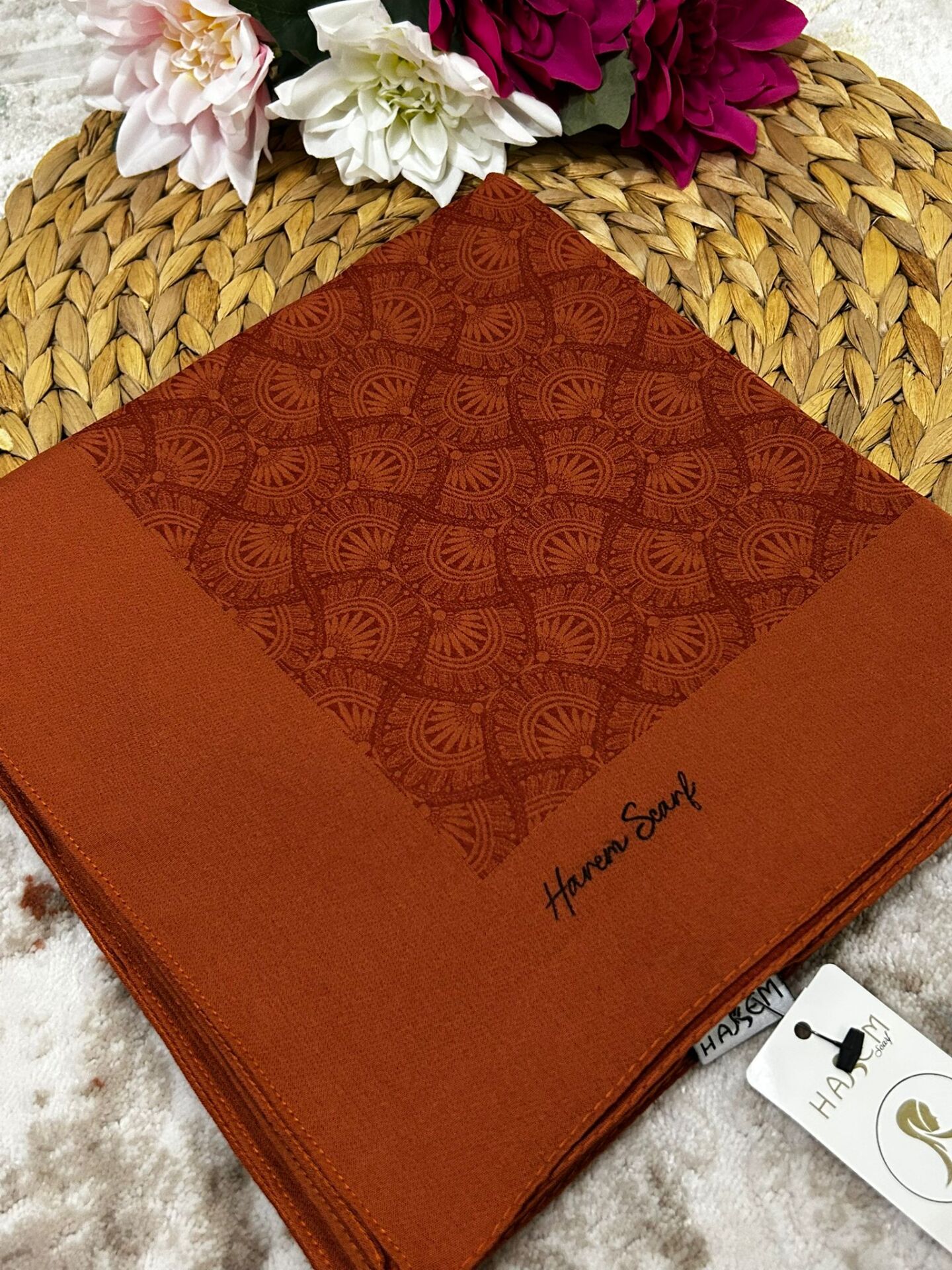 Harem Scarf Gold Sahra Eşarp Kiremit