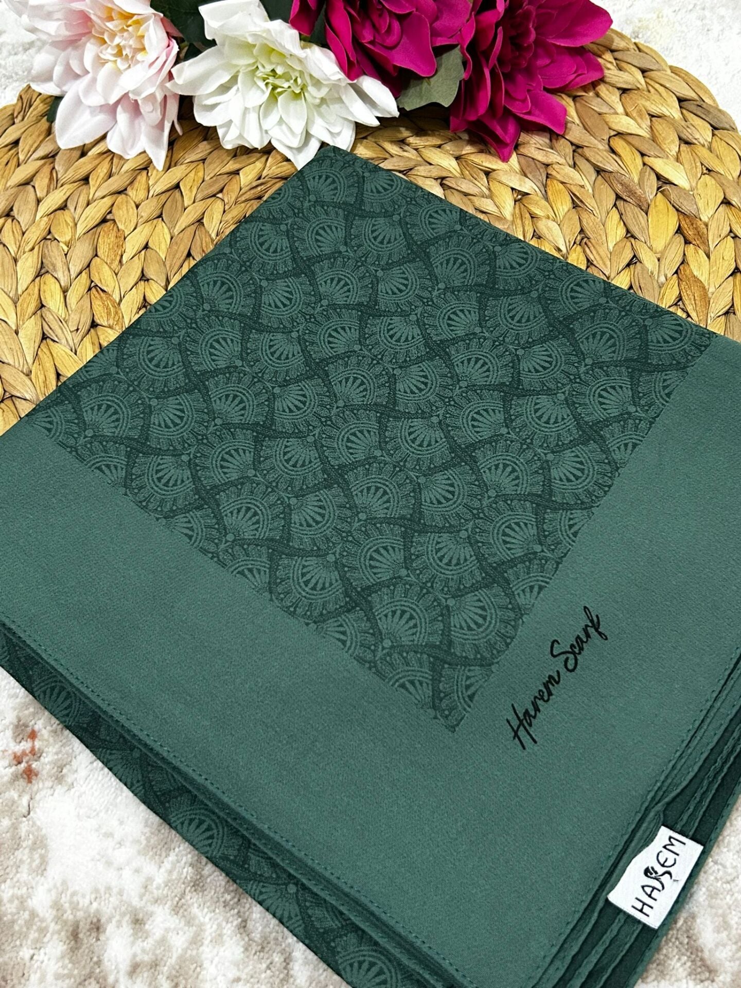 Harem Scarf Gold Sahra Eşarp Zümrüt