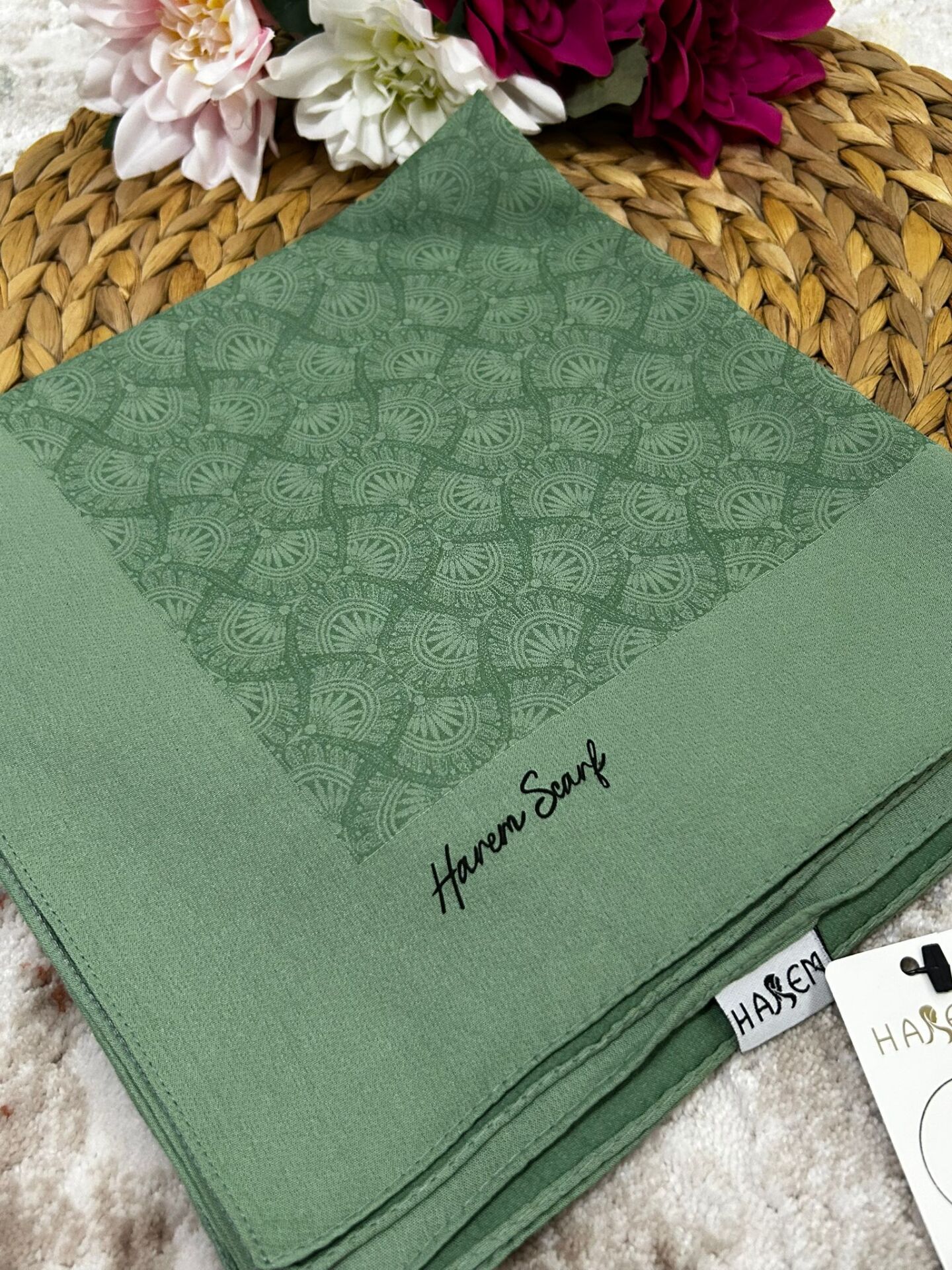 Harem Scarf Gold Sahra Eşarp Yeşil