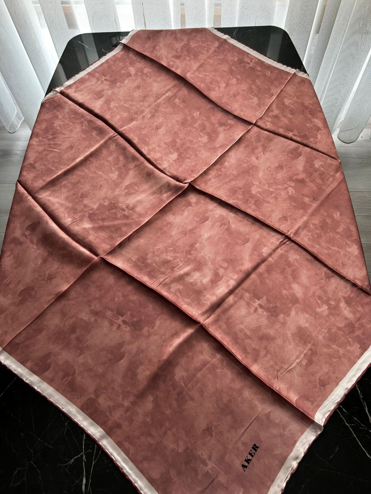 Aker Bulut Desen İpek Eşarp Gül Kurusu 7208701-396