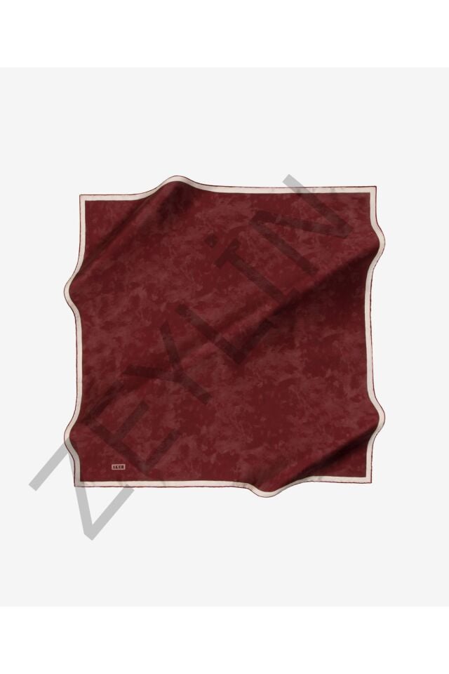 Aker Bulut Desen İpek Eşarp Bordo 7208701-341
