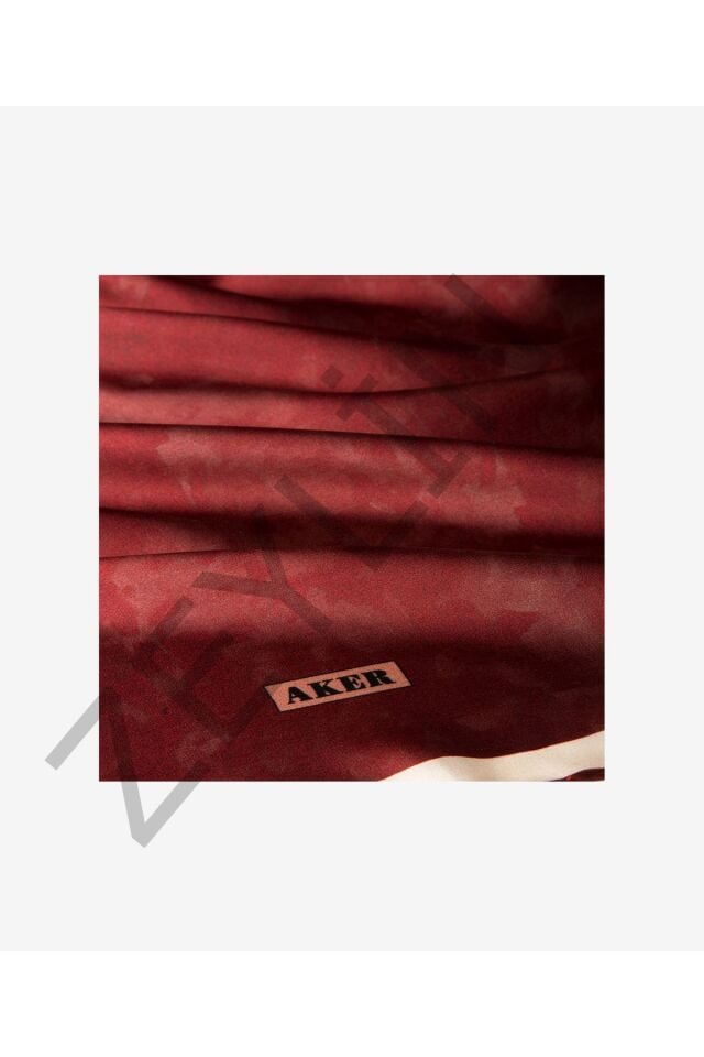 Aker Bulut Desen İpek Eşarp Bordo 7208701-341