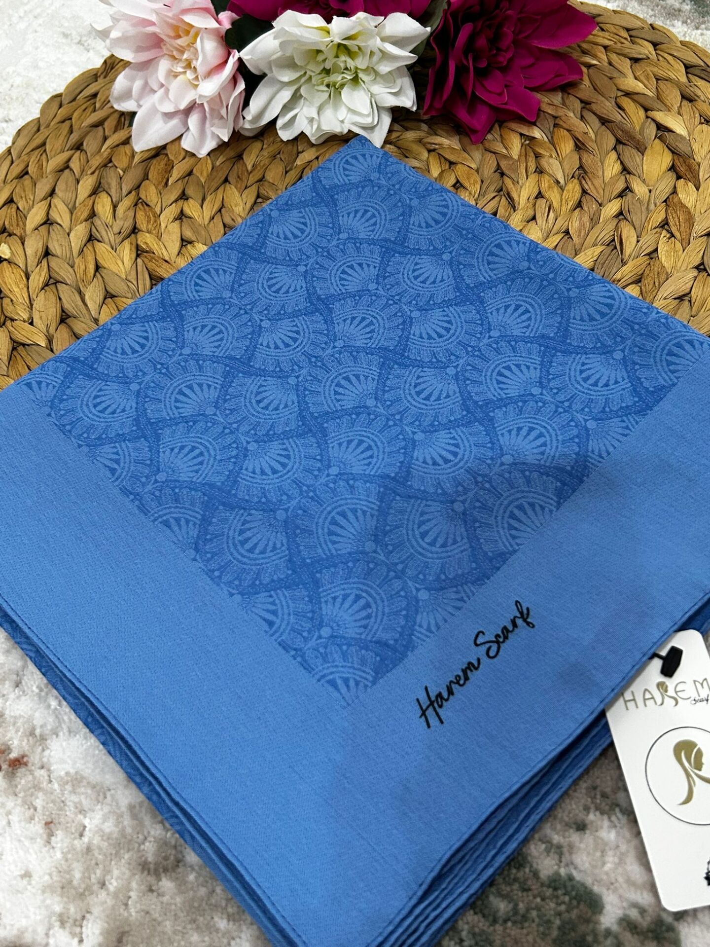 Harem Scarf Gold Sahra Eşarp Mavi