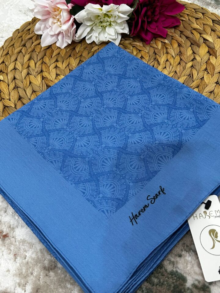 Harem Scarf Gold Sahra Eşarp Mavi