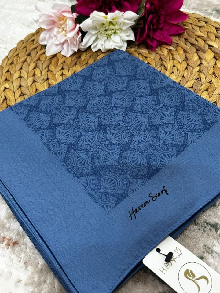 Harem Scarf Gold Sahra Eşarp İndigo