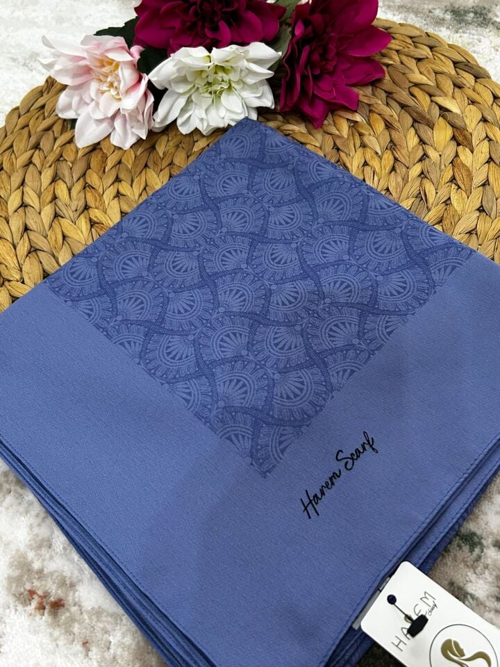 Harem Scarf Gold Sahra Eşarp Koyu İndigo