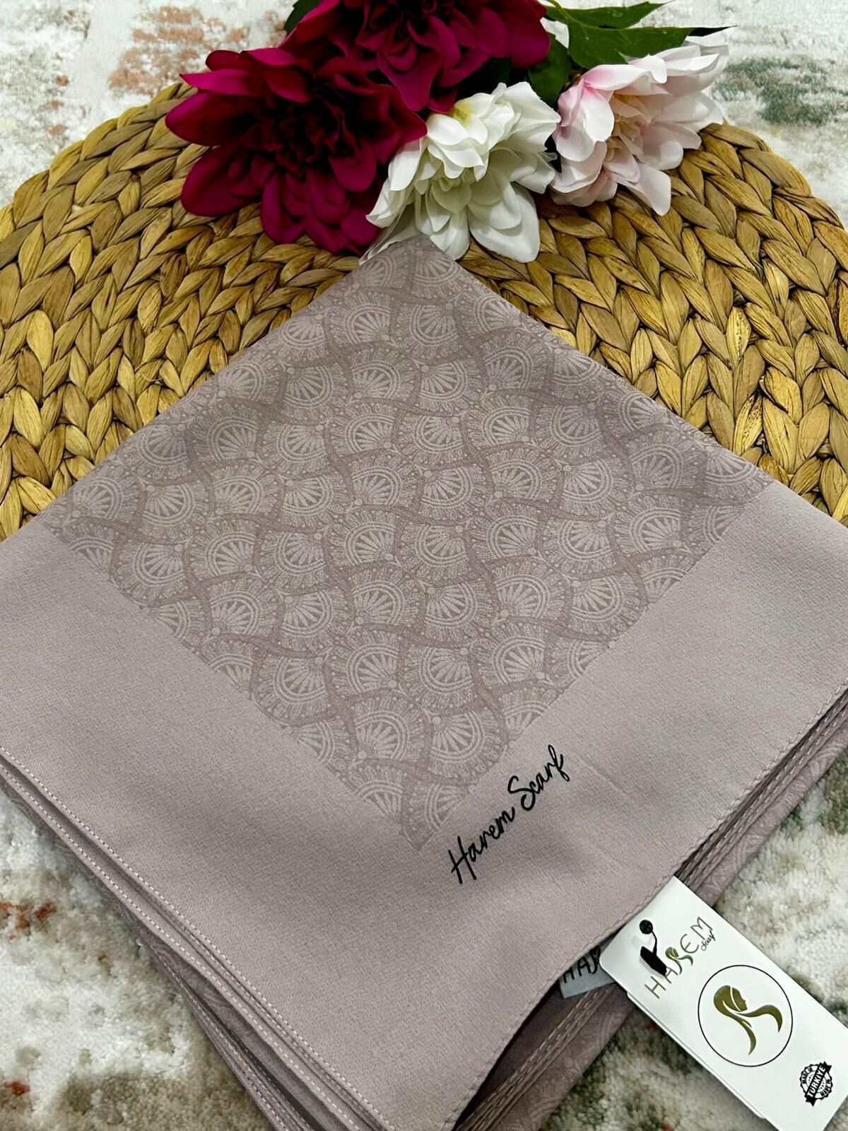 Harem Scarf Gold Sahra Eşarp Koyu Lavanta