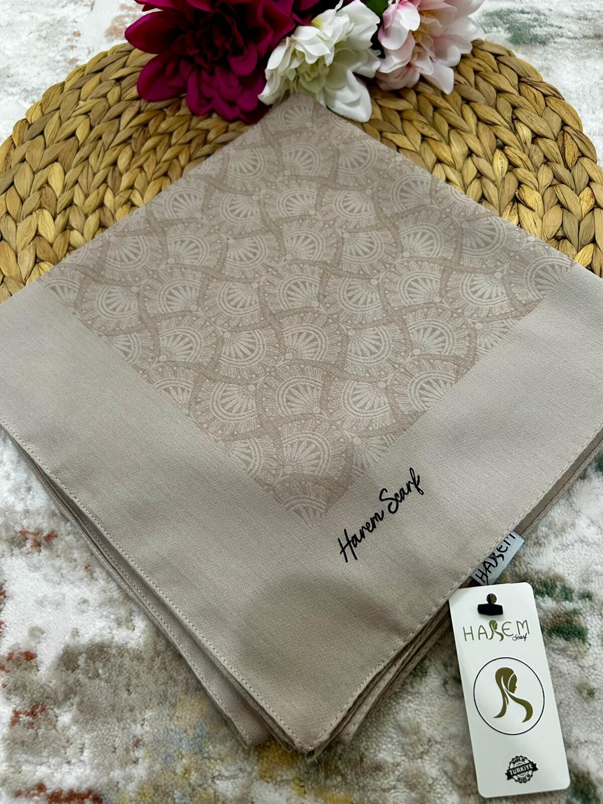 Harem Scarf Gold Sahra Eşarp Açık Vizon