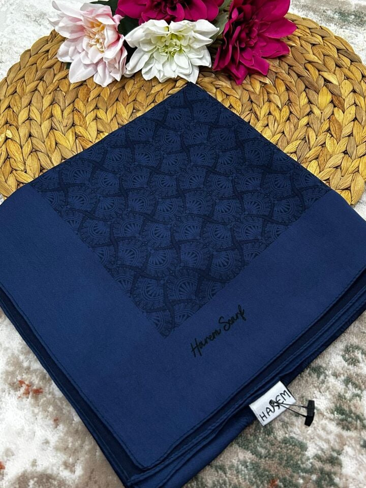 Harem Scarf Gold Sahra Eşarp Lacivert