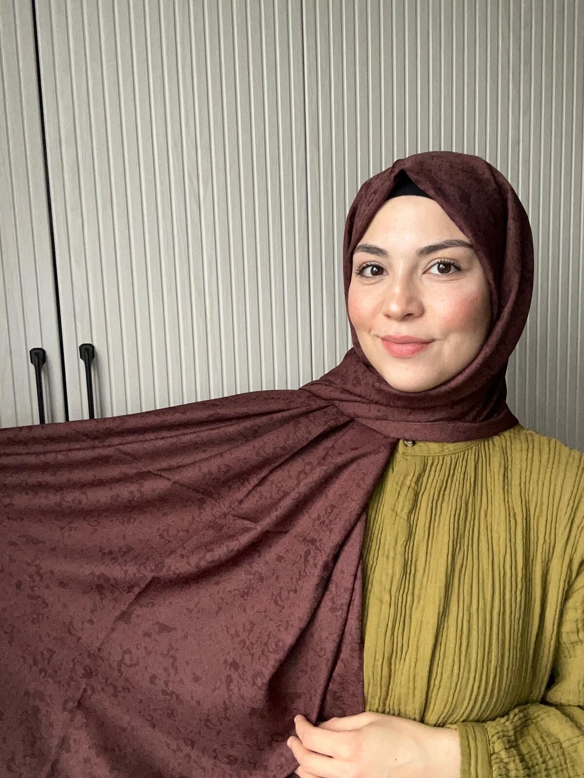 Harem Scarf Gold Silvia Şal Acı Kahve